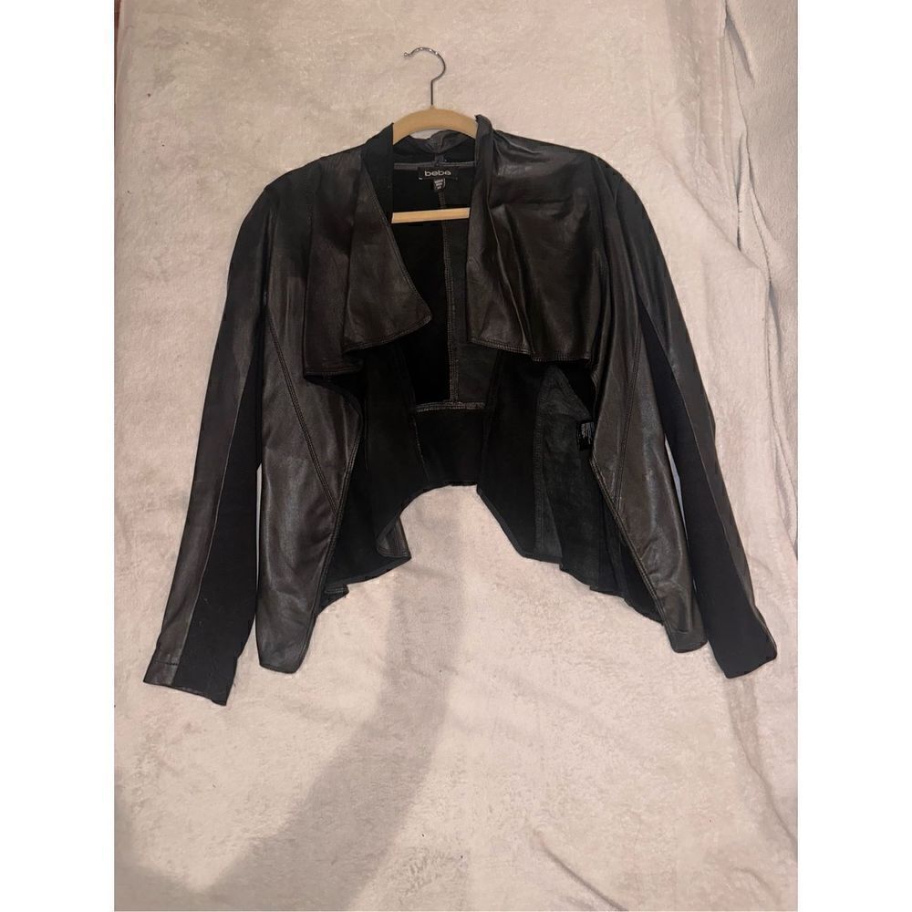 Bebe size XS black womens jacket leather